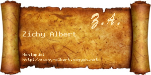 Zichy Albert névjegykártya